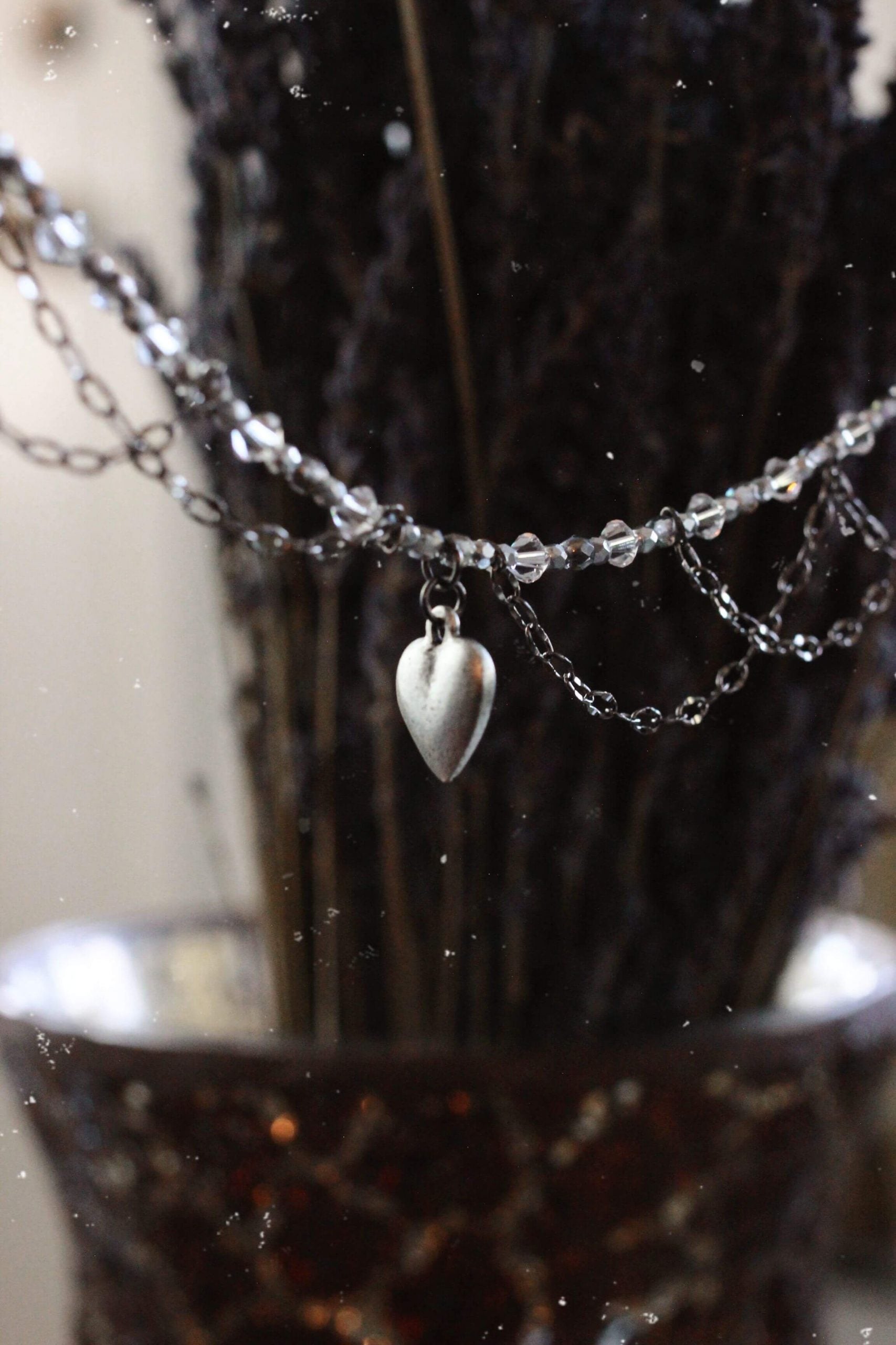 Silver Heart Crystal Necklace For The Vintage Soul