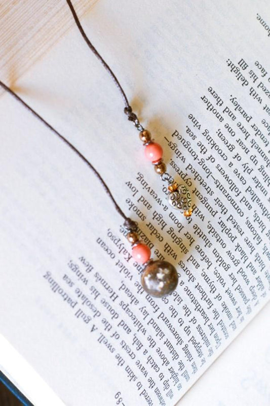 coral pearl and heart bookmarks