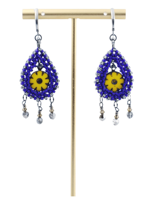blue-flower-earrings-yellow-flower-drop-earrings-by-kaleidoscopes-and-polka-dots
