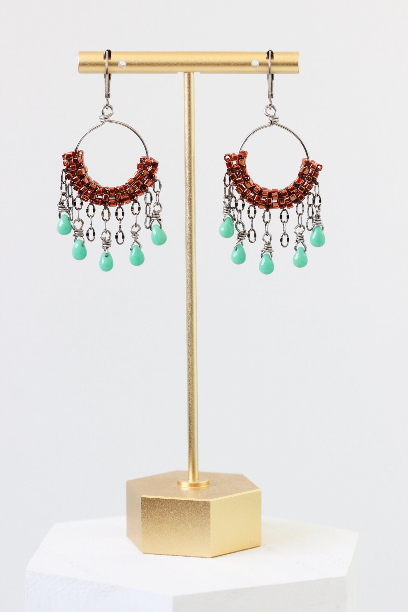 Turquoise Drop Earrings by Kaleidoscopes And Polka Dots
