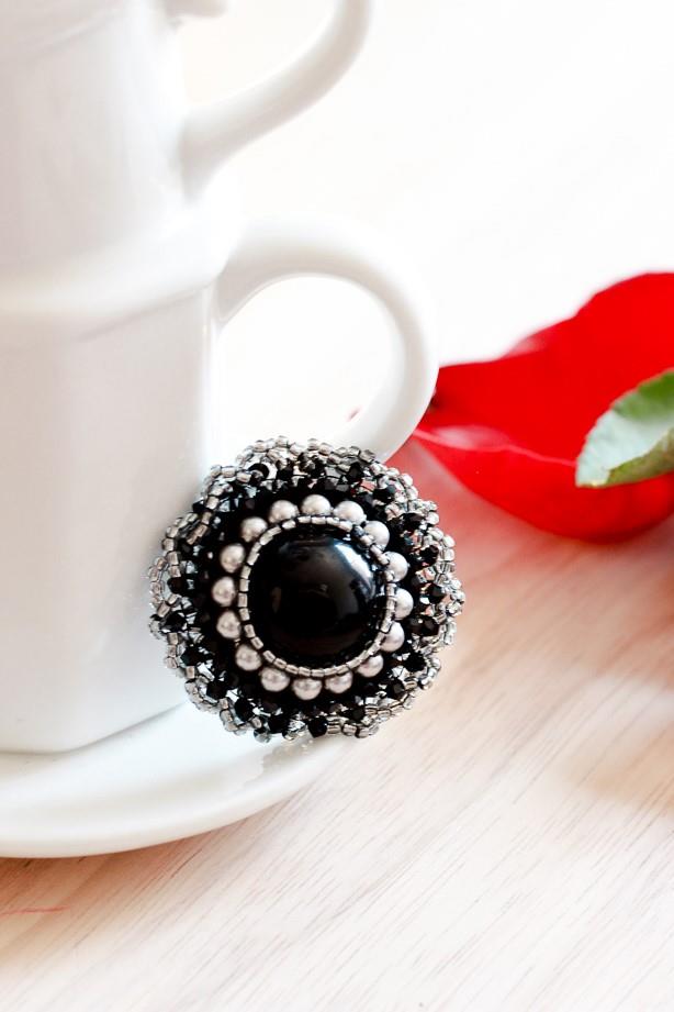 Black Magnetic Scarf Brooch