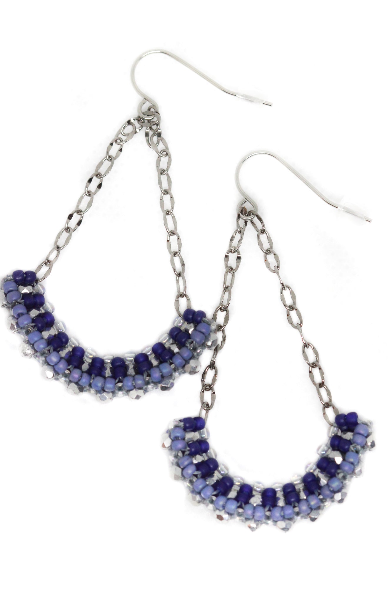 Classic Blue Handmade Long Drop Earrings
