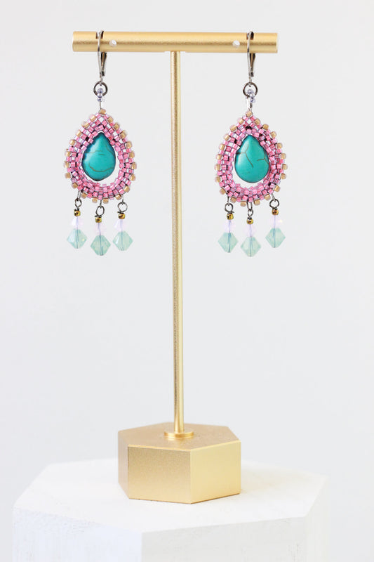 Hot Pink Hoop Earrings by Kaleidoscopes And Polka Dots