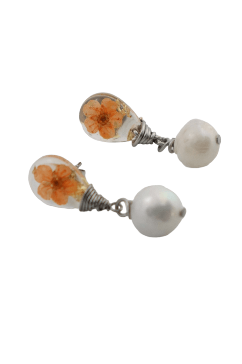Pearl-drop-earrings---romantic-jewelry---flower-jewelry---Kaleidoscopes-And-Polka-Dots
