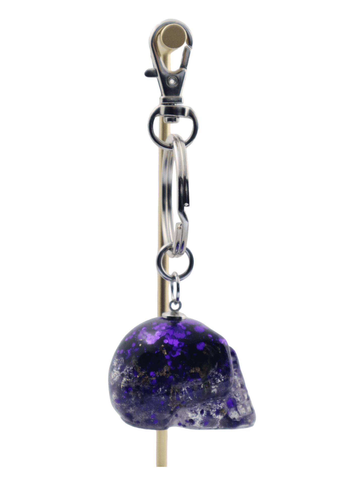 Skull-Keychains---Purple-Med-Glittery-Skull-Keychain---Side---Kaleidoscopes-And-Polka-Dots