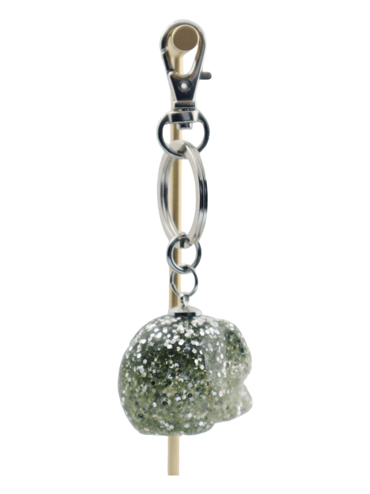 Skull-Keychains---SILVER-Med-Glittery-Skull-Keychain---Back---Kaleidoscopes-And-Polka-Dots