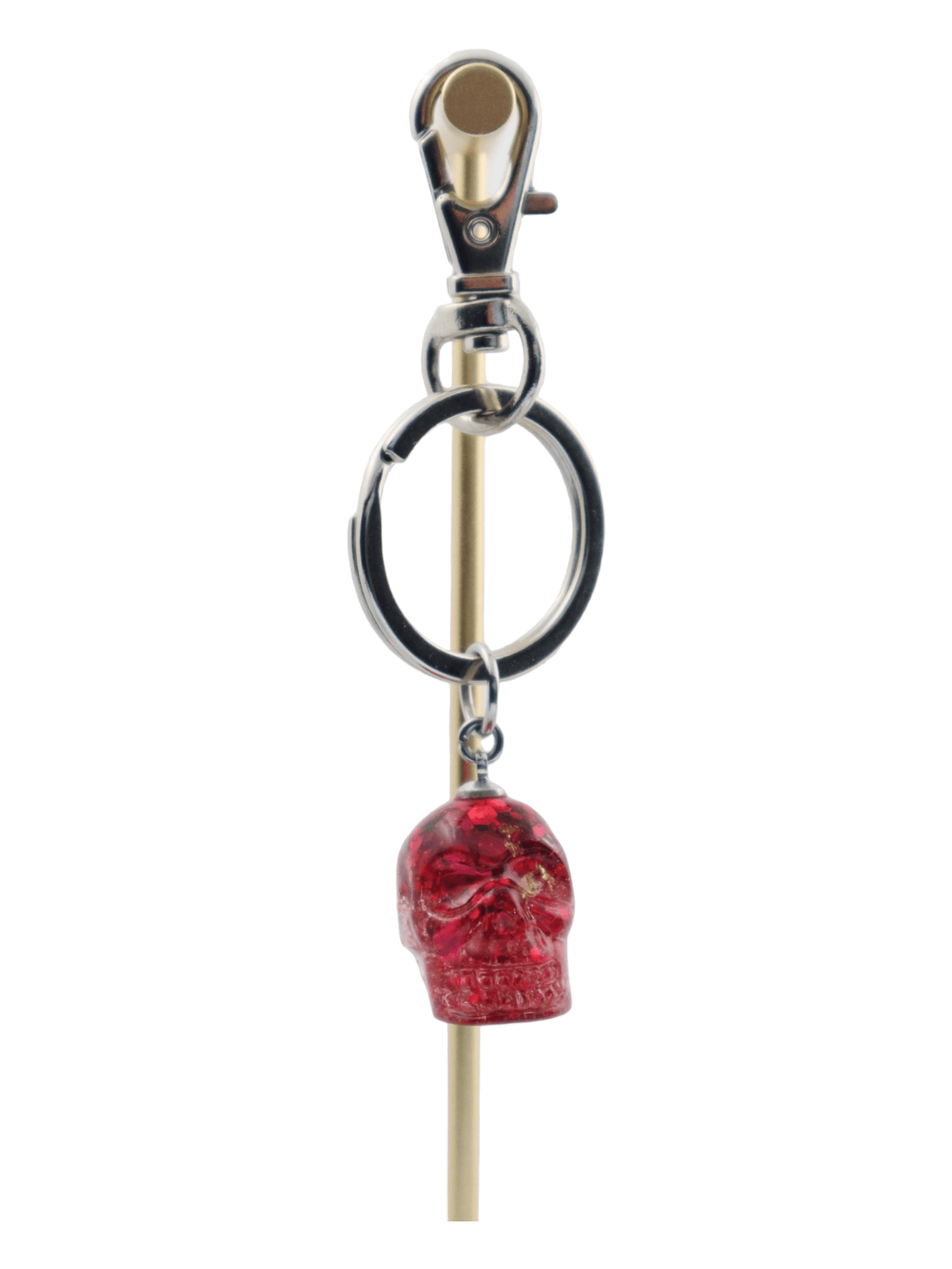 Skull-Charm---Pink-Small-Glittery-Halloween-Skull-Purse-Charm--Kaleidoscopes-And-Polka-Dots