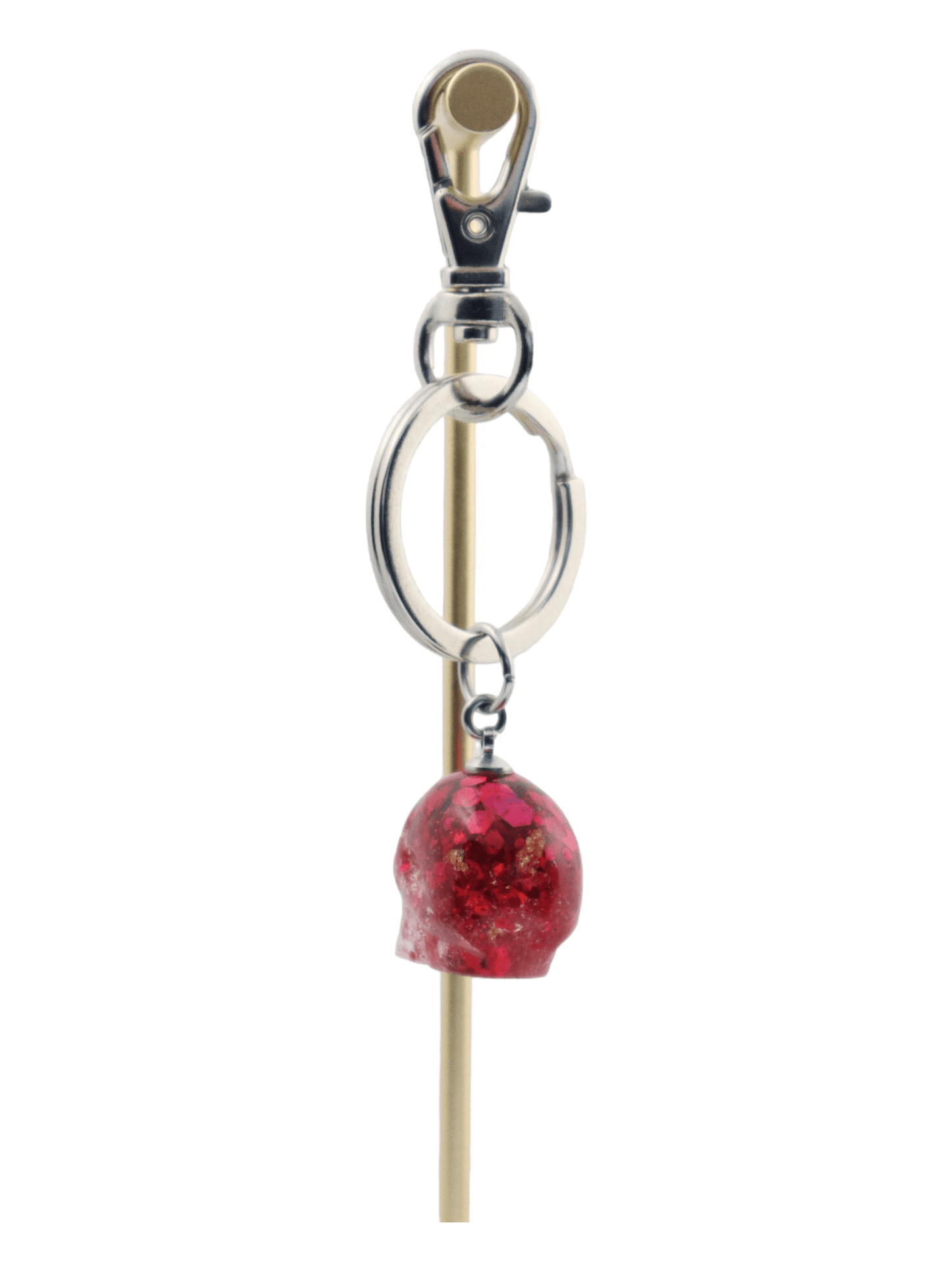 Skull-Charm---Pink-Small-Glittery-Halloween-Skull-Keychain-BACK-Kaleidoscopes-And-Polka-Dots