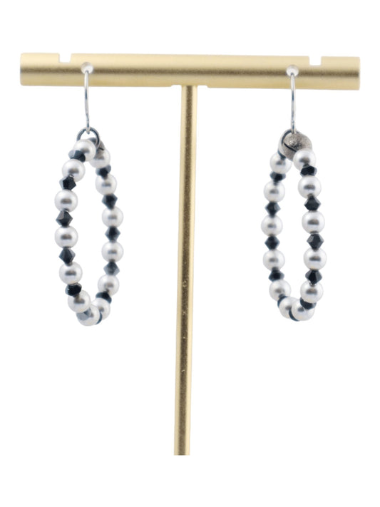 Silver-Pearl-Hoop-Earrings---Silver-Swarovski-Pearls---Kaleidoscopes-And-Polka-Dots