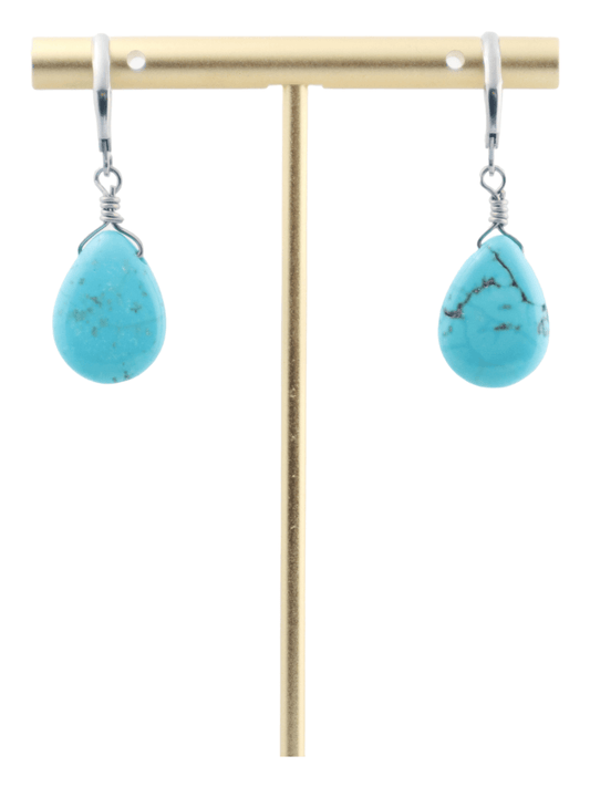 Turquoise-Drop-Earrings---Color-For-December-Teardrop-Earrings---Kaleidoscopes-And-Polka-Dots