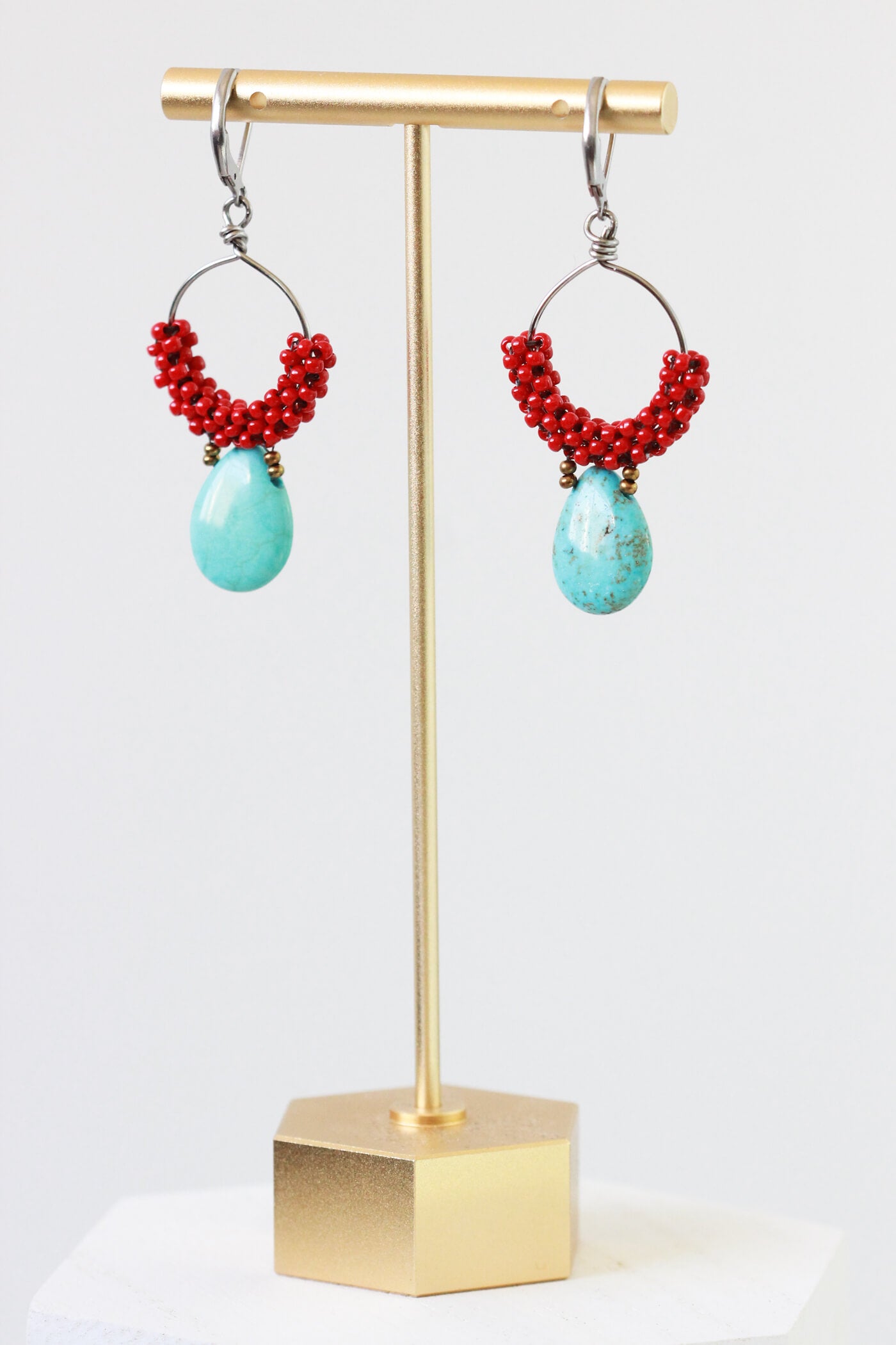 Turquoise Earrings - Dia De Los Muertos Earrings