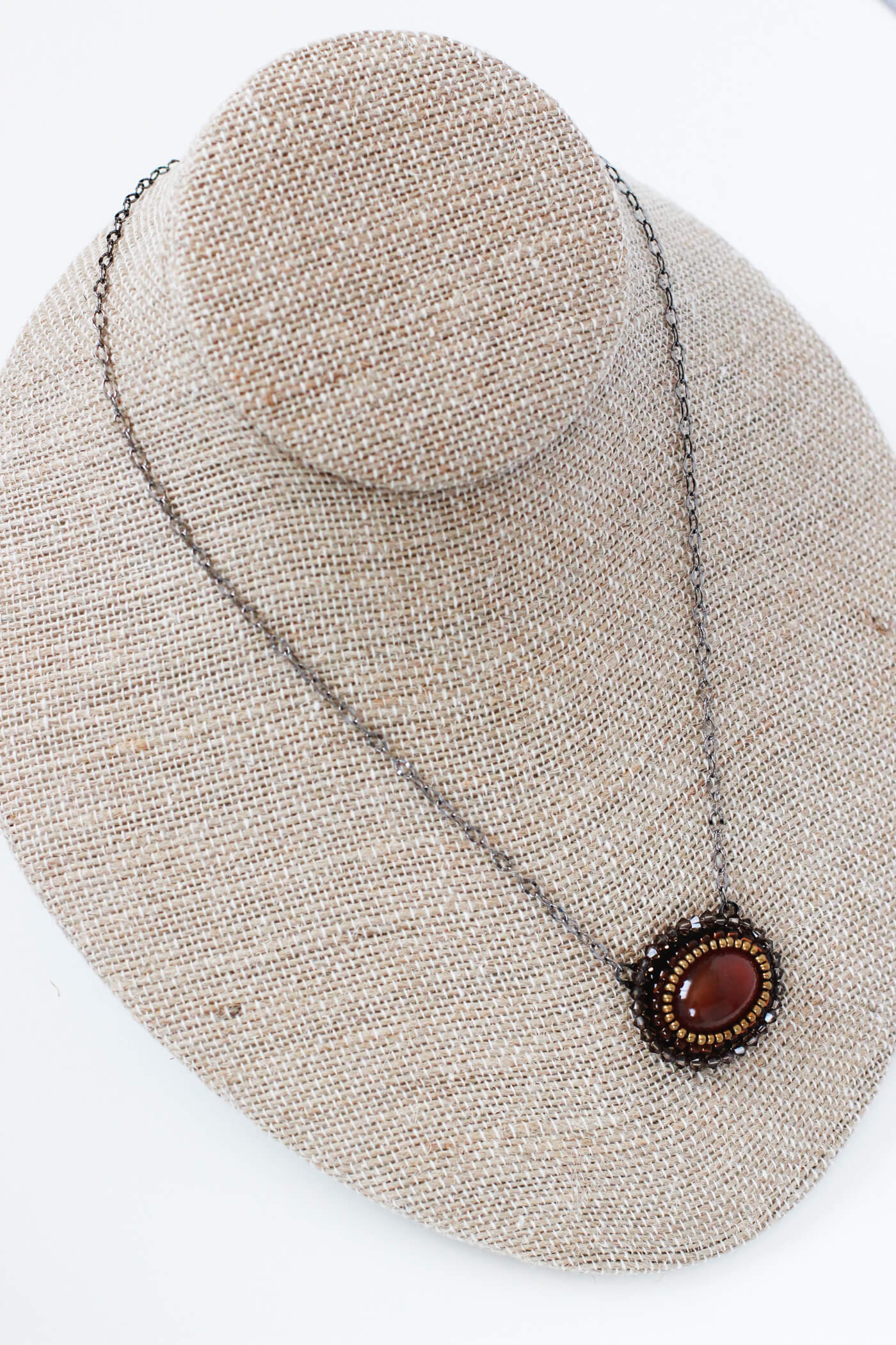 Carnelian-Beaded-Gemstone-Necklace Gift - Handmade Designer Necklace by Kaleidoscopes And Polka Dots