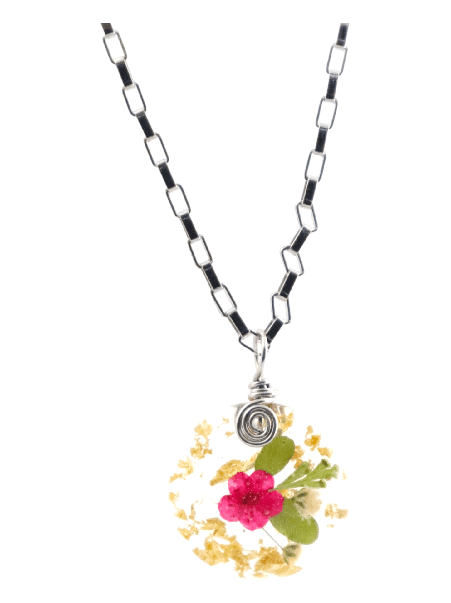 ircle-Resin-Pendants-With-Real-Flowers-Gold-Flakes-Stainless-Steel-Chains-Kaleidoscopes-And-Polka-Dots
