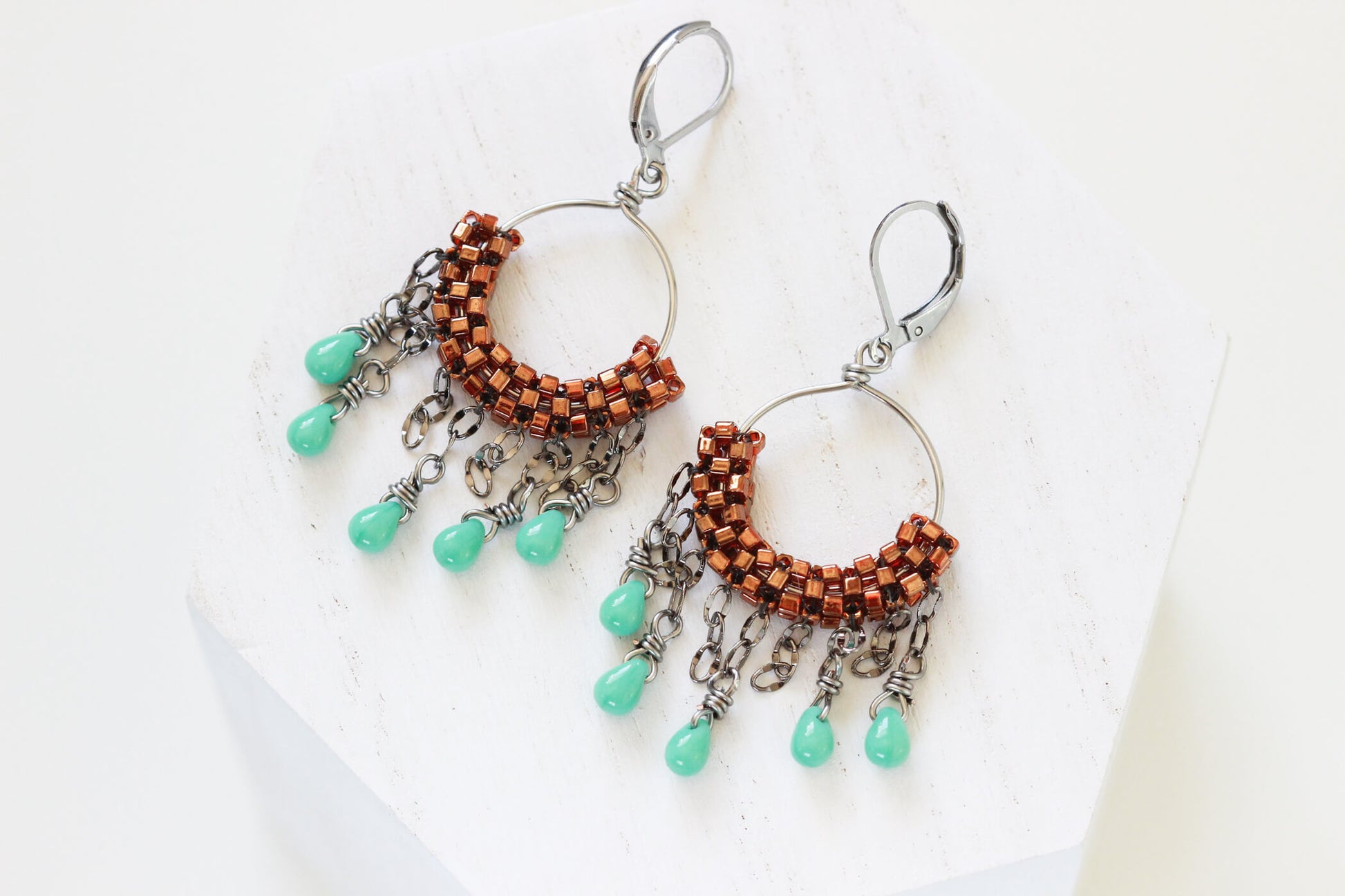 Copper Hoop Earrings - Hypoallergenic Earring Set by Kaleidoscopes And Polka Dots