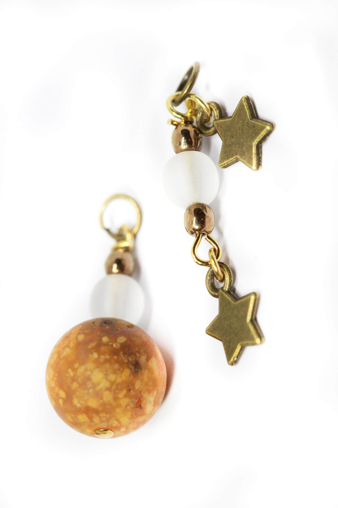 Clear Brass Star Handmade Beaded Bookmark for Book Lovers