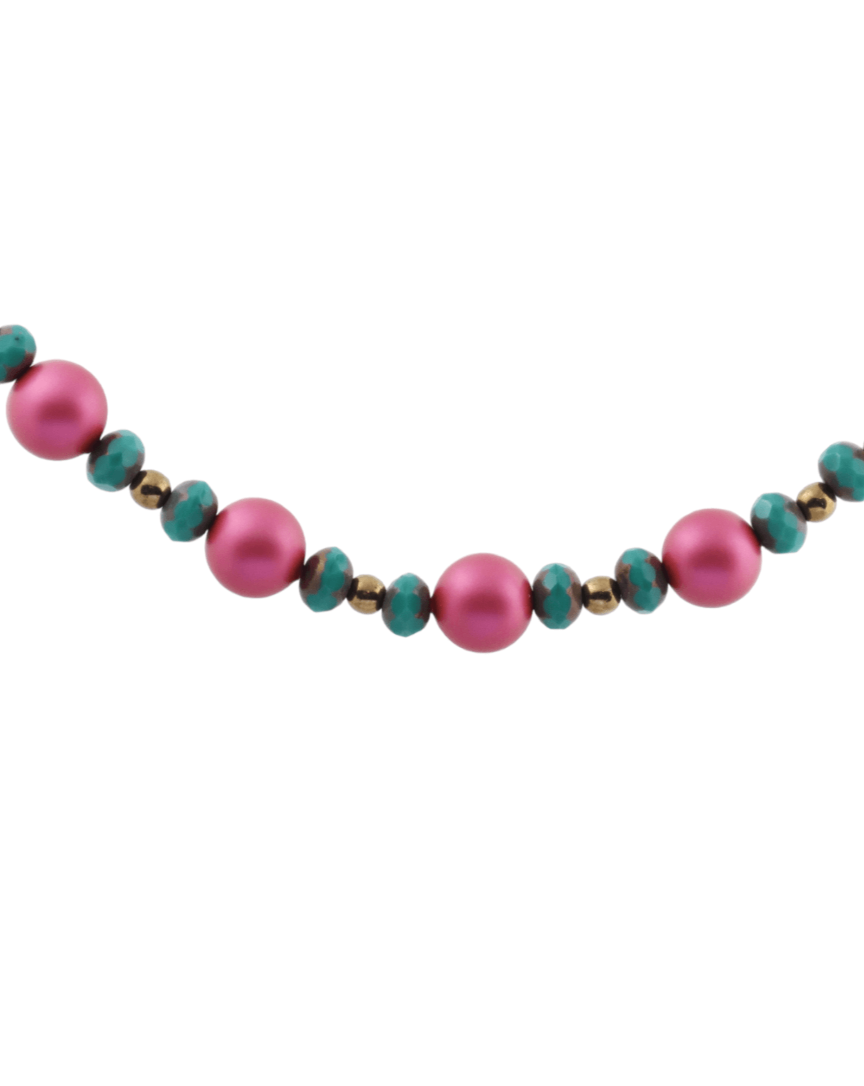Hot pink beaded necklace deals