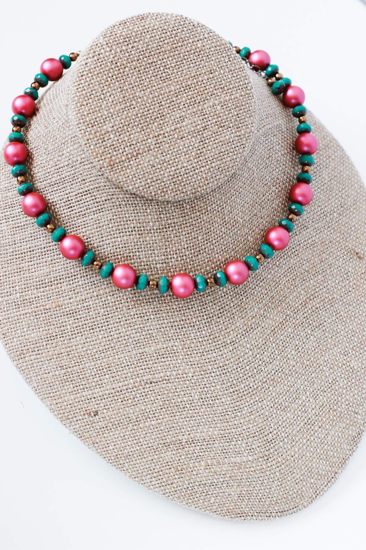 Hot Pink Necklace - Bold Jewelry by Kaleidoscopes And Polka Dots