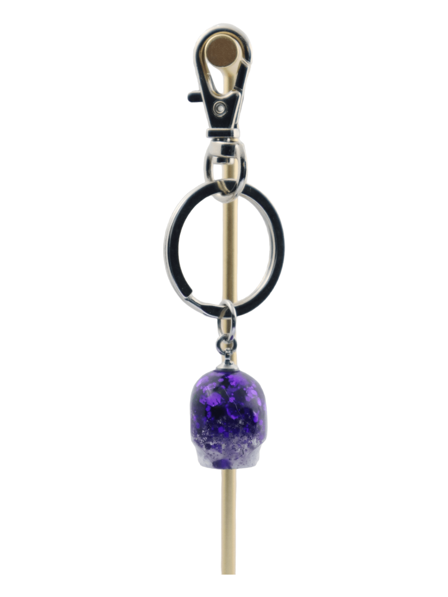 Skull-Charm---Purple-Small-Glittery-Halloween-Skull-Keychain---BACK---Kaleidoscopes-And-Polka-Dots