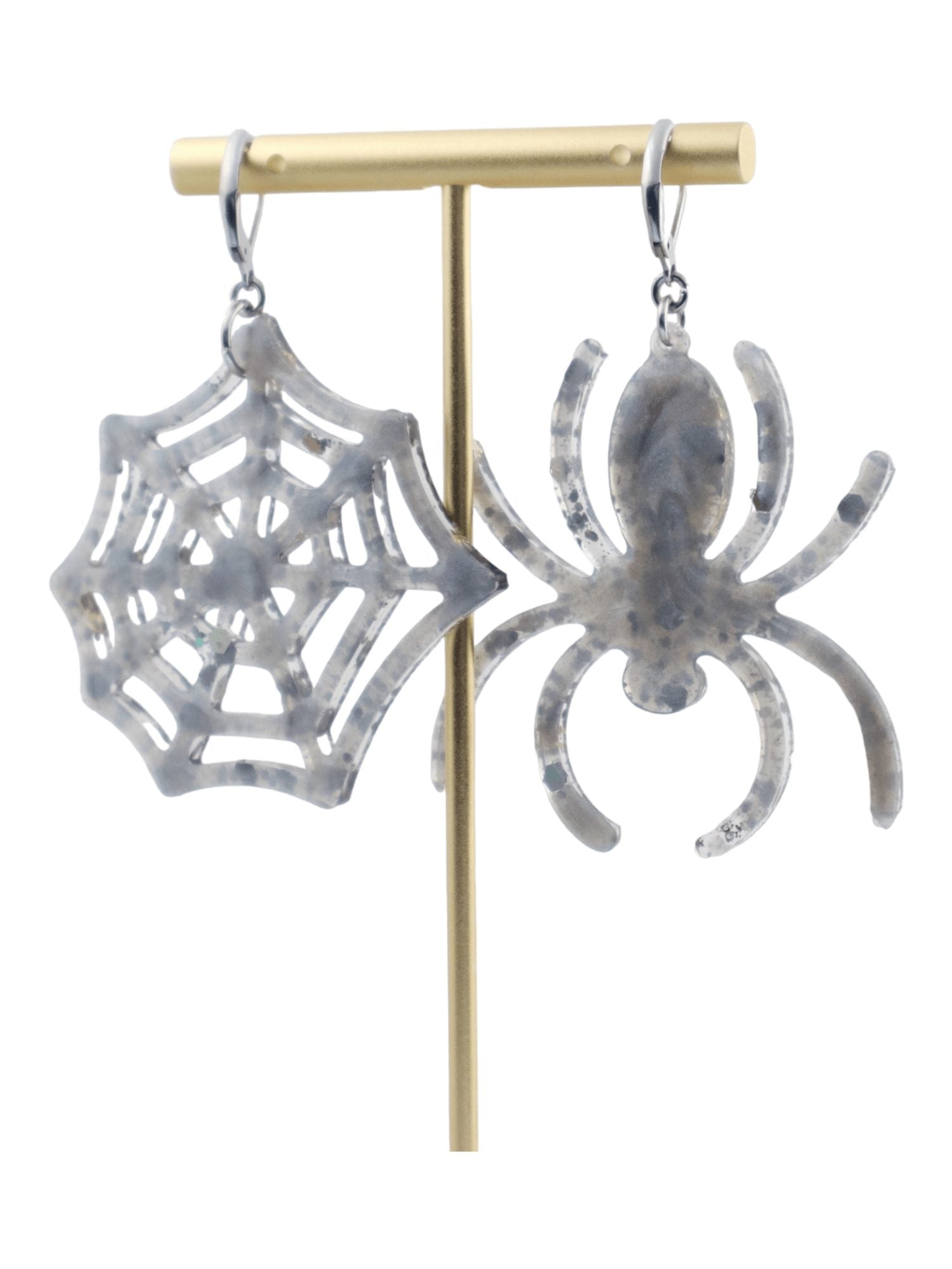 Glittery Spiderweb Statement Earrings – Halloween Earrings - Kaleidoscopes  And Polka Dots