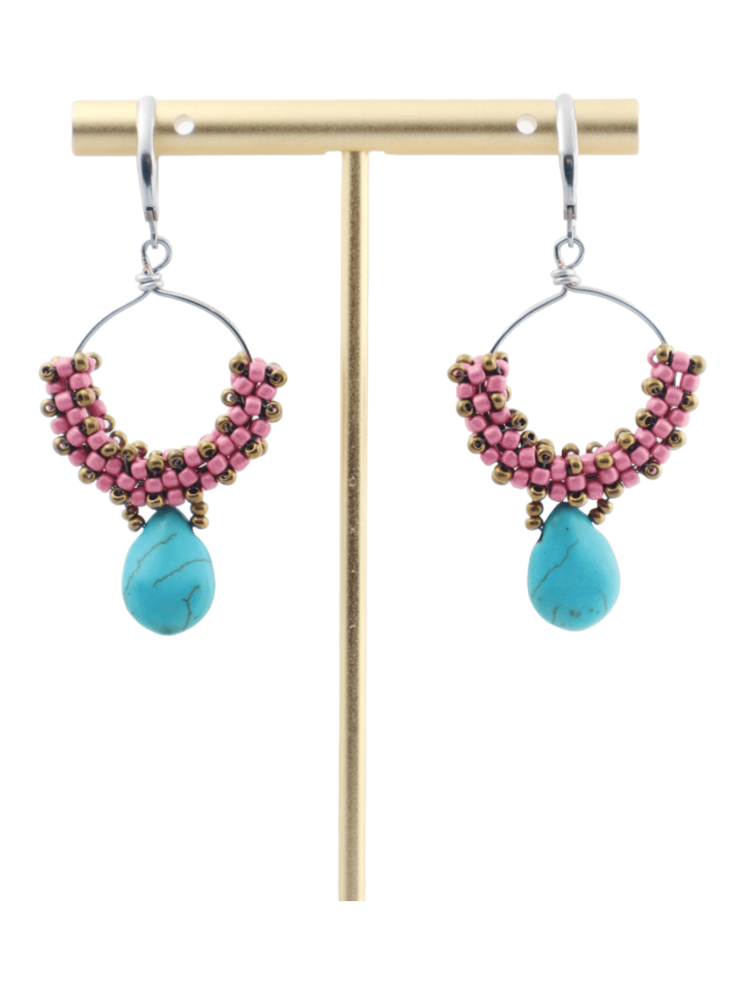 Pink and 2025 turquoise earrings