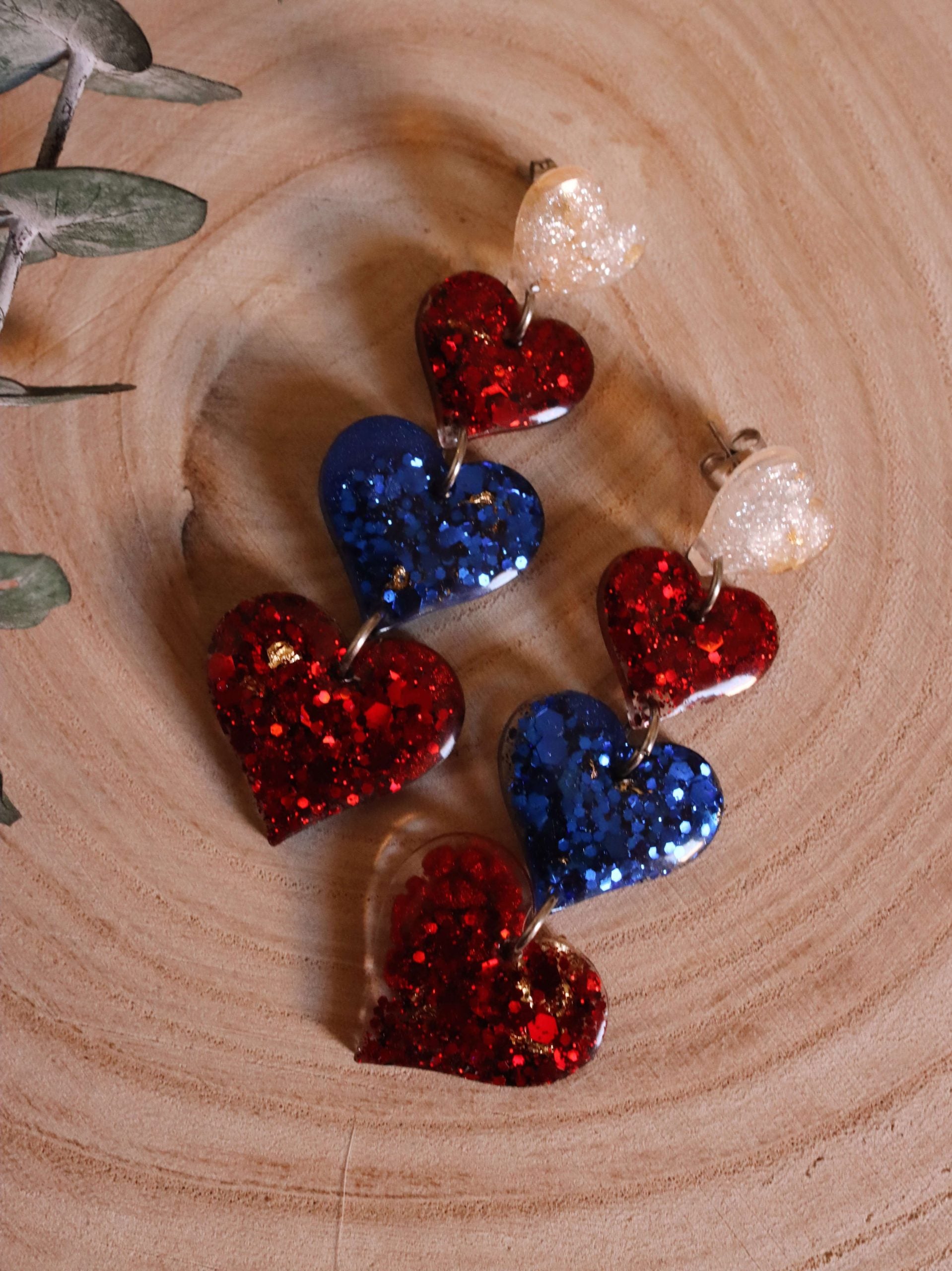 long-heart-patriotic-earrings---heart-earrings---red-white-and-blue-jewelry---kaleidoscopes-and-polka-dots