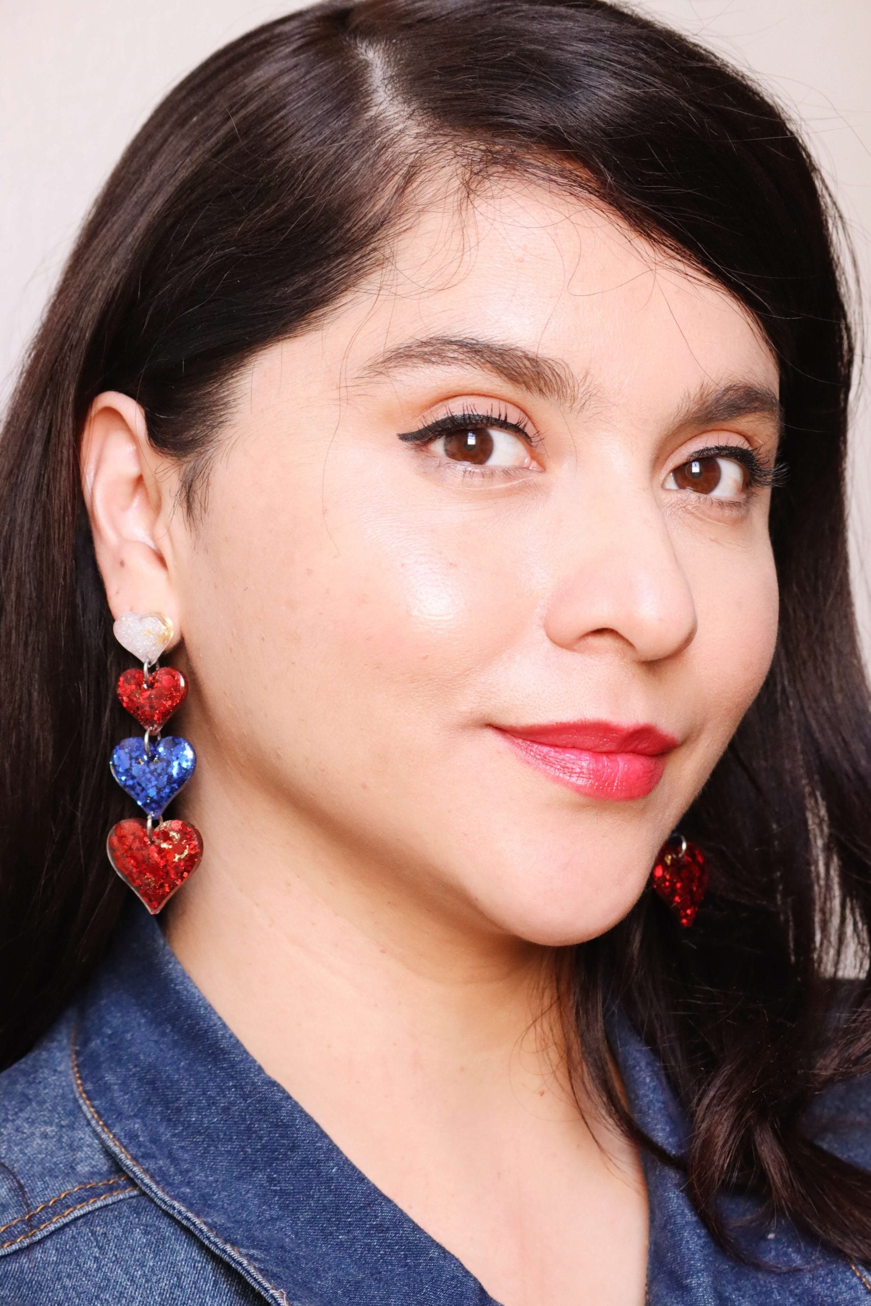 long-heart-patriotic-earrings---patriotic-glittery-earrings---red-white-and-blue-jewelry---kaleidoscopes-and-polka-dots