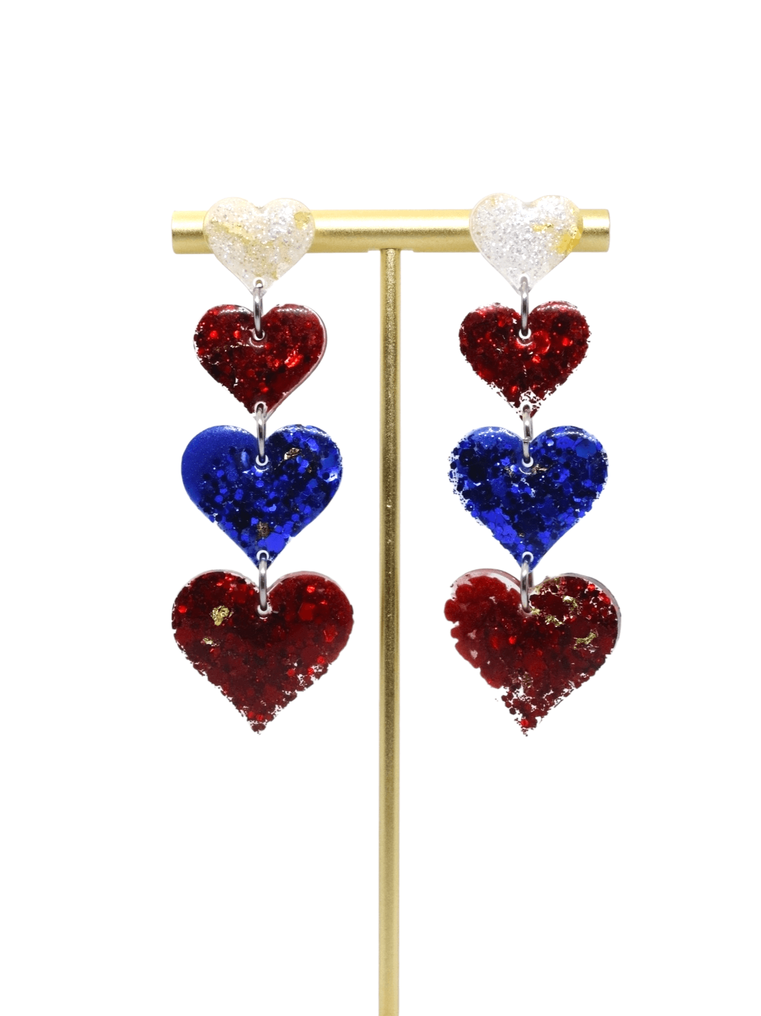 long-patriotic-heart-earrings---long-heart-stud-earrings---red-white-and-blue-statement-earrings---kaleidoscopes-and-polka-dots