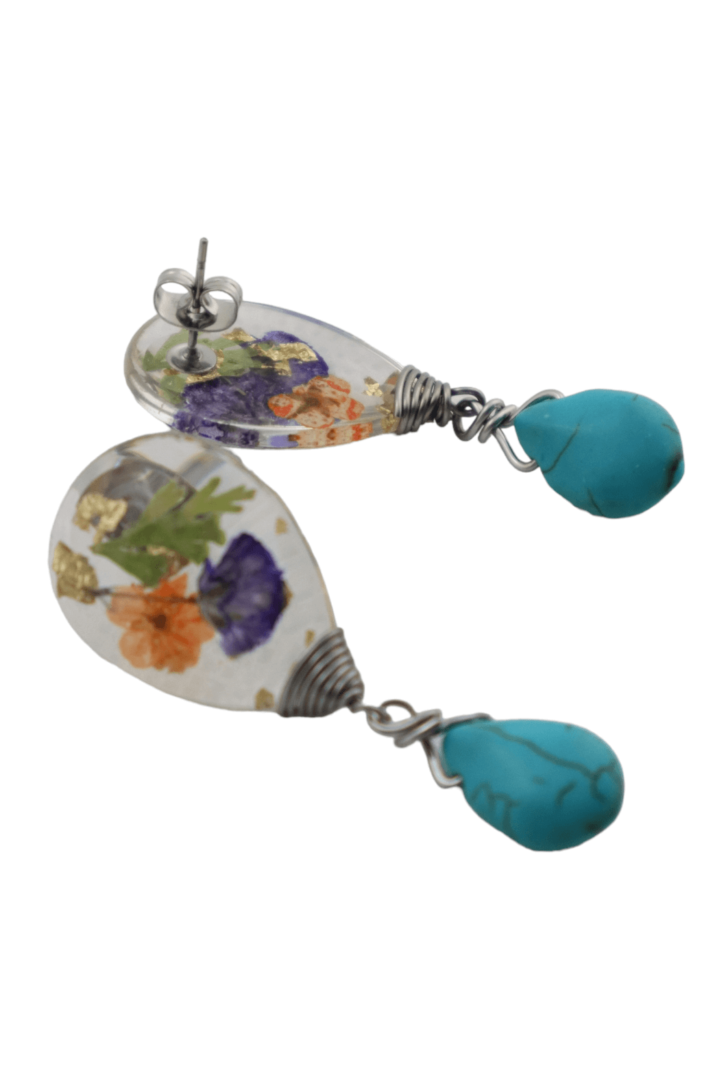 Resin-flower-earrings---romantic-jewelry---Kaleidoscopes-And-Polka-Dots