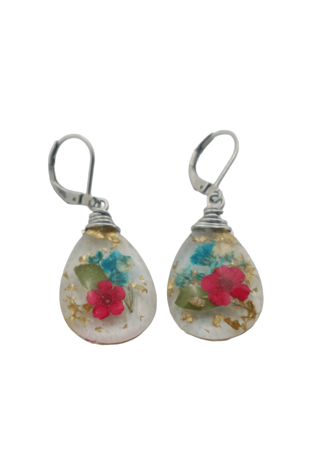 Vintage-inspired-earrings---resin-flower-earrings---flower-jewelry---Kaleidoscopes-And-Polka-Dots